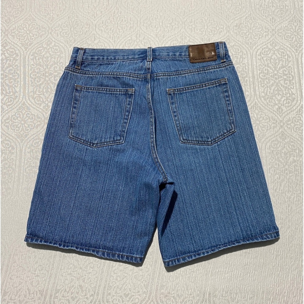Calvin Klein Jeans Mens 34 Blue Denim Shorts Vintage 90s Baggy Jorts Cotton